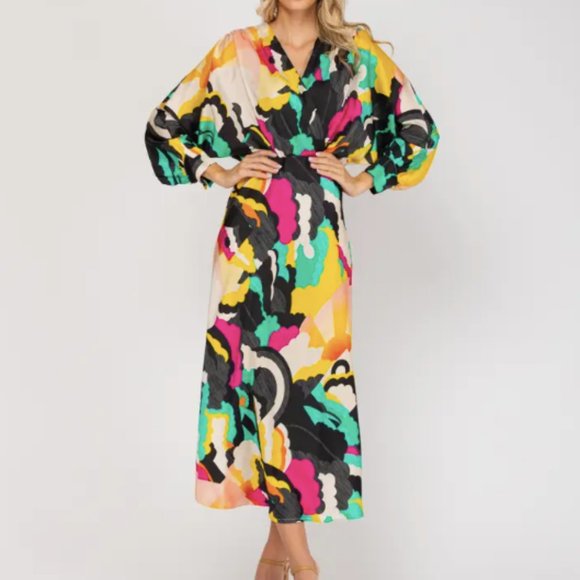 Multicolor Printed Maxi Dress - Picture 1 of 4